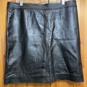 Jaclyn Smith Black Leather Pencil Straight Skirt Vintage Back Zipper Women’s 18